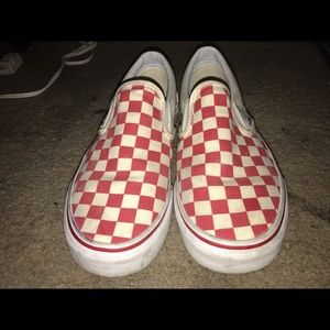 Cherry Red Checkered Vans